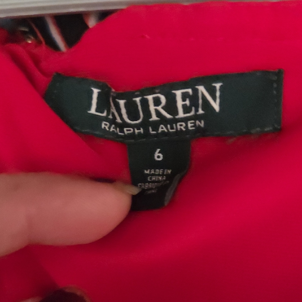 Polo by Ralph Lauren Red Lace Off-Shoulder Mini Dress Black Label - Picture 13 of 13